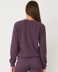 MONROW Original Fleece Vintage Raglan HEATHEREDGRAPE New